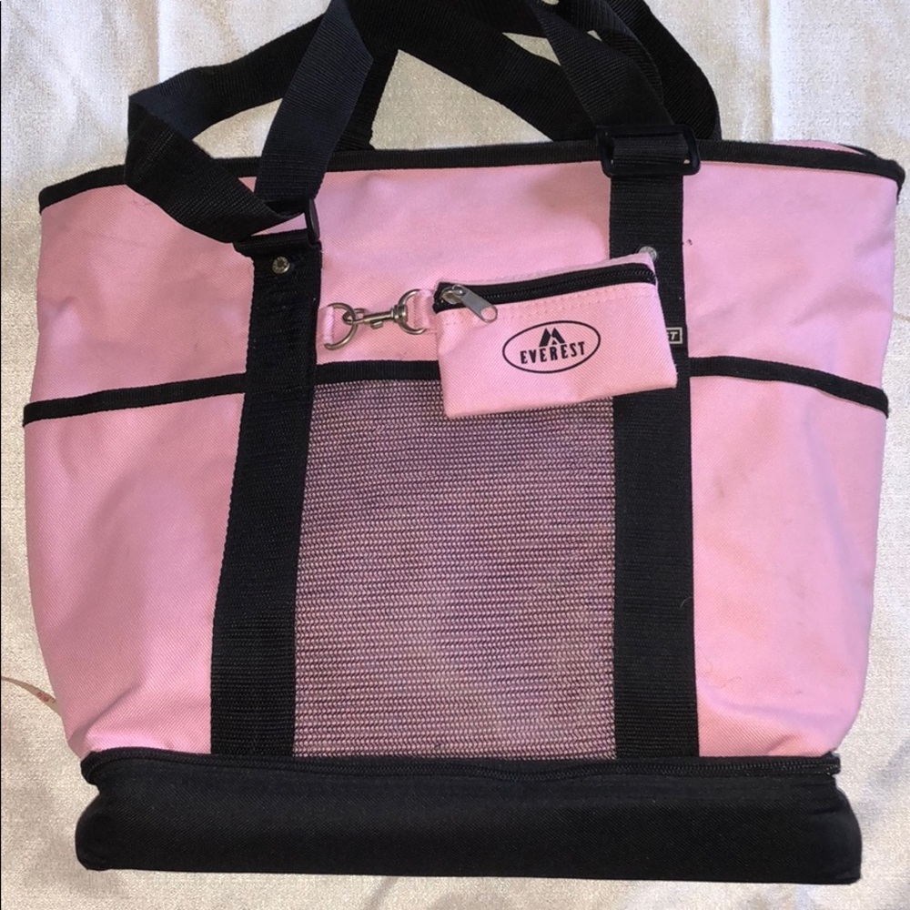 Pink Everest tote with cooler